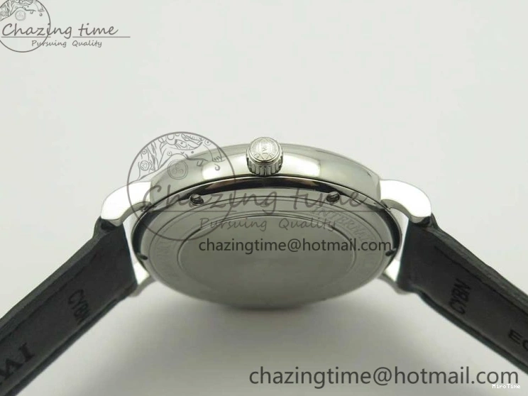 MIROTIME 0303 Supportive Portofino Automatic SS AF 1:1 Best Edition White Dial on Black Croco Leather Strap A 7184